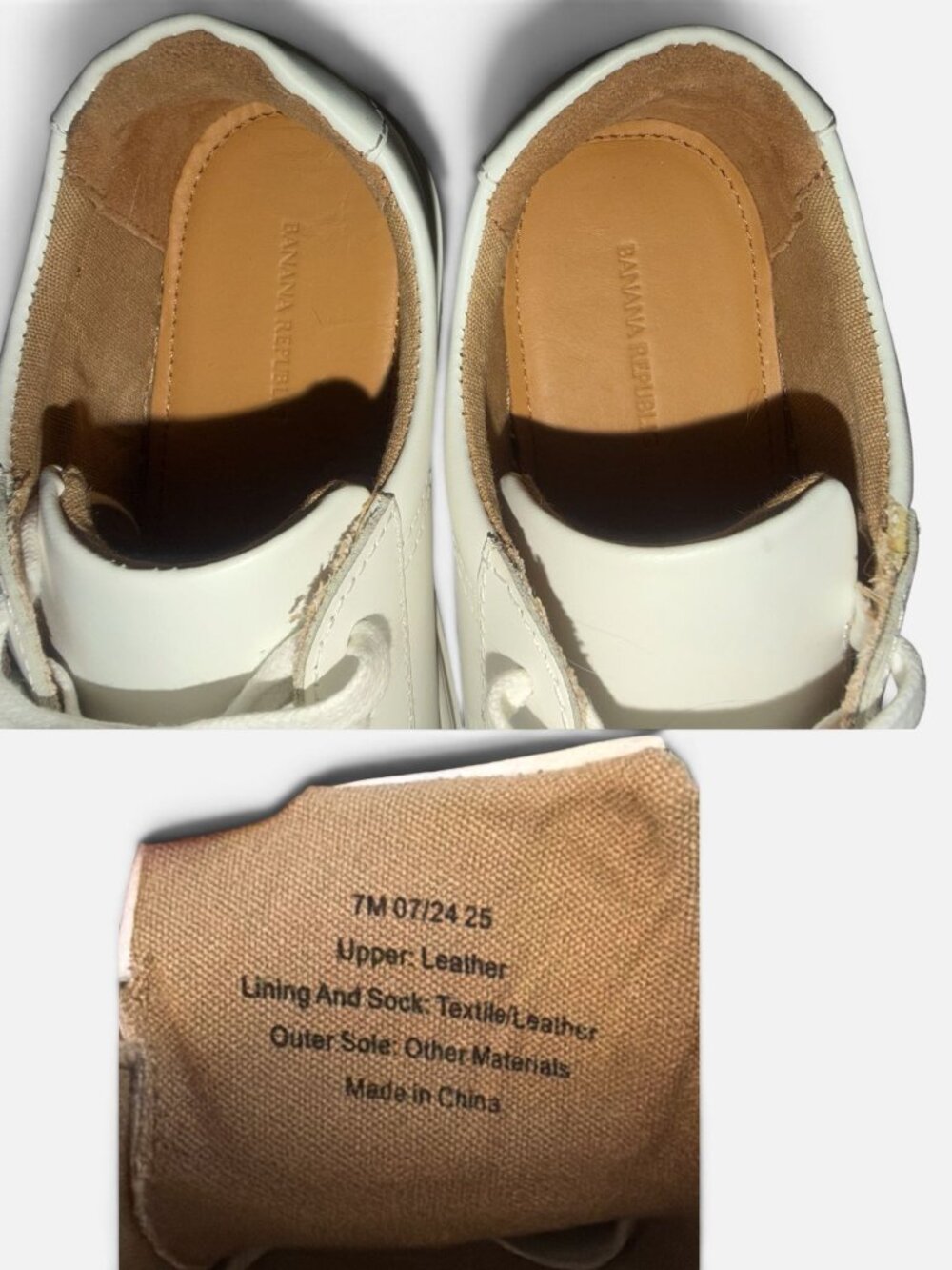 Banana Republic Nicklas Sneaker Mens 7 / W8.5 White Smooth Leather Fashion Shoe - Picture 11 of 11
